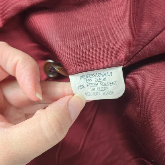 Vintage Eddie Bauer Women's Plaid Wool Blazer Size Small Burgundy‎ Brown Lined - Picture 10 of 11